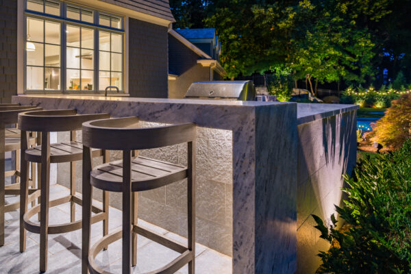 Strip Lighting under outdoor bar