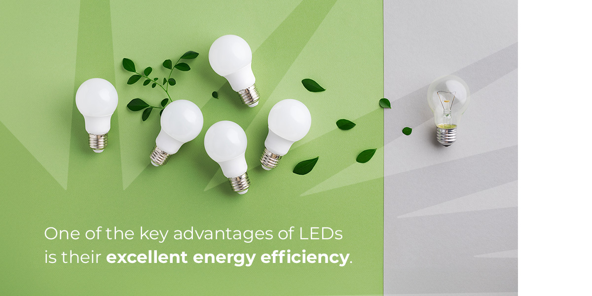 graphic that says leds are energy efficient